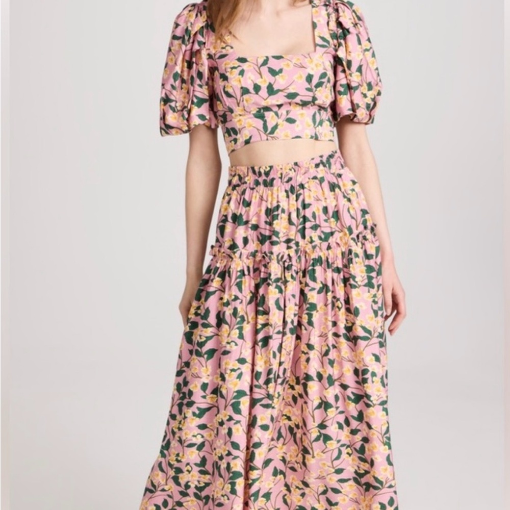 Moon River Two-Piece Floral Skirt Set